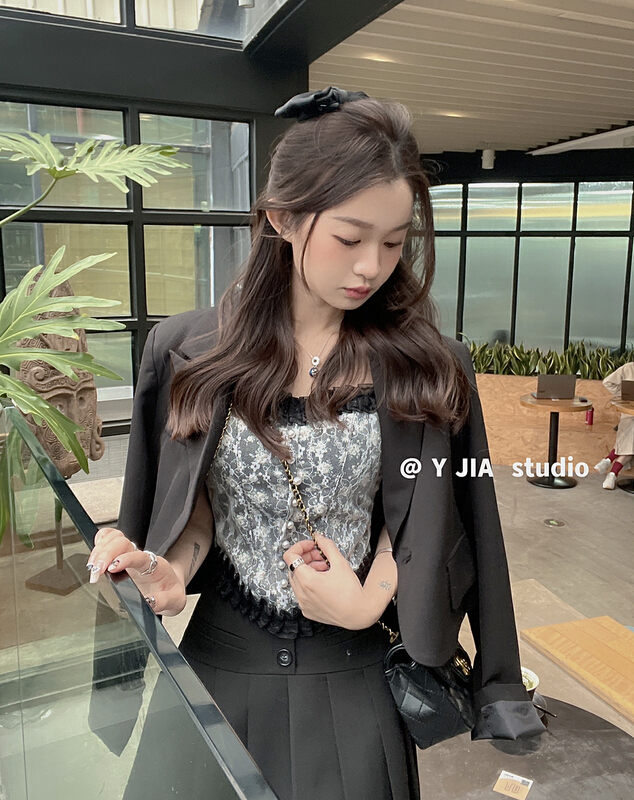 goods in stock! [y.jia Yijia] temperament short suit + high waist slim skirt two-piece suit ys5-8813# PCZ