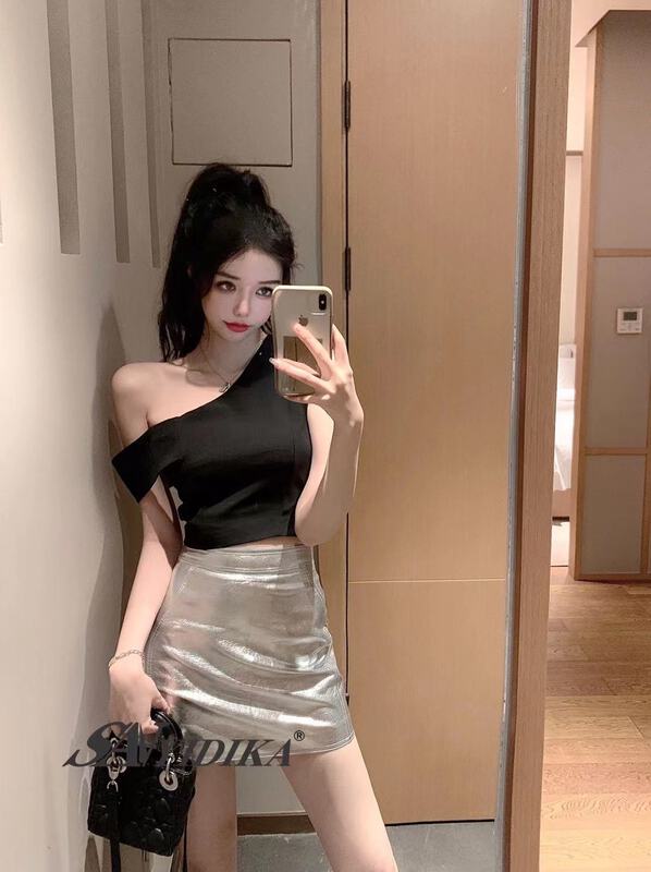 New in early summer! [aiyidika] simple solid color one shoulder collar shirt 661# JJ