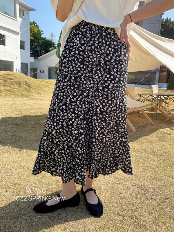 [m.two] Vintage Floral loose skirt 7381# hyy