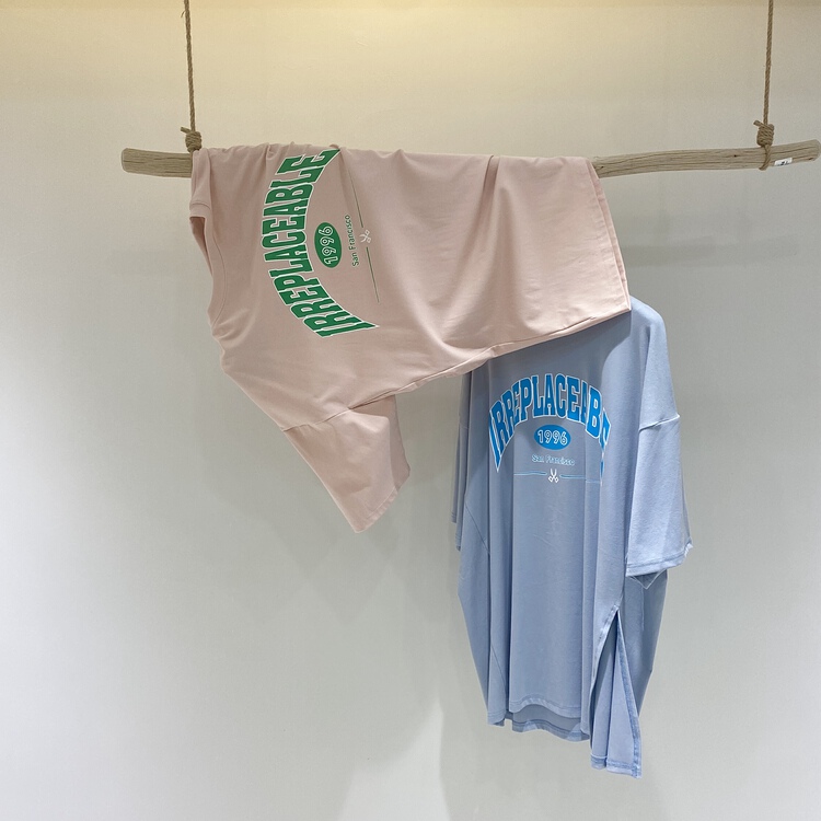 [just soso] Korean style Japanese versatile letter Casual Short Sleeve T-shirt 6950# CSX