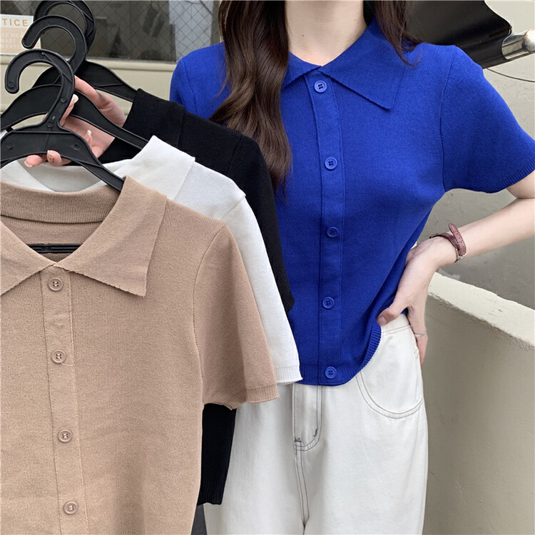 goods in stock! New in early summer! [F.P.] design color contrast polo collar T-shirt 5753# HBx