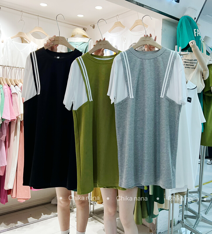 [Yi Jia Yi] casual stitching western style loose dress 06628# cqw
