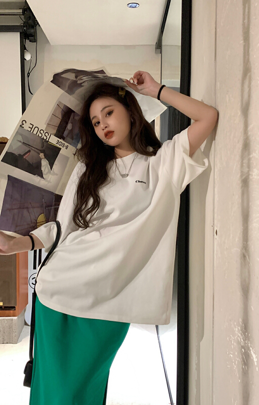 New year in early spring! [11An] Korean alphabet printed loose short sleeve T-shirt a6306# LSL
