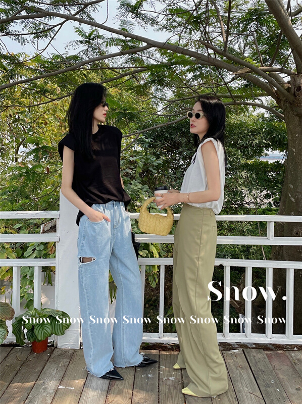 goods in stock! [snow] multi button fashion straight jeans (with adjustable buttons) 306# zxl