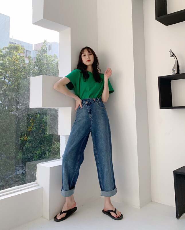 goods in stock! [1980] special design of trouser head bevel, slim jeans 2c65023# zyh