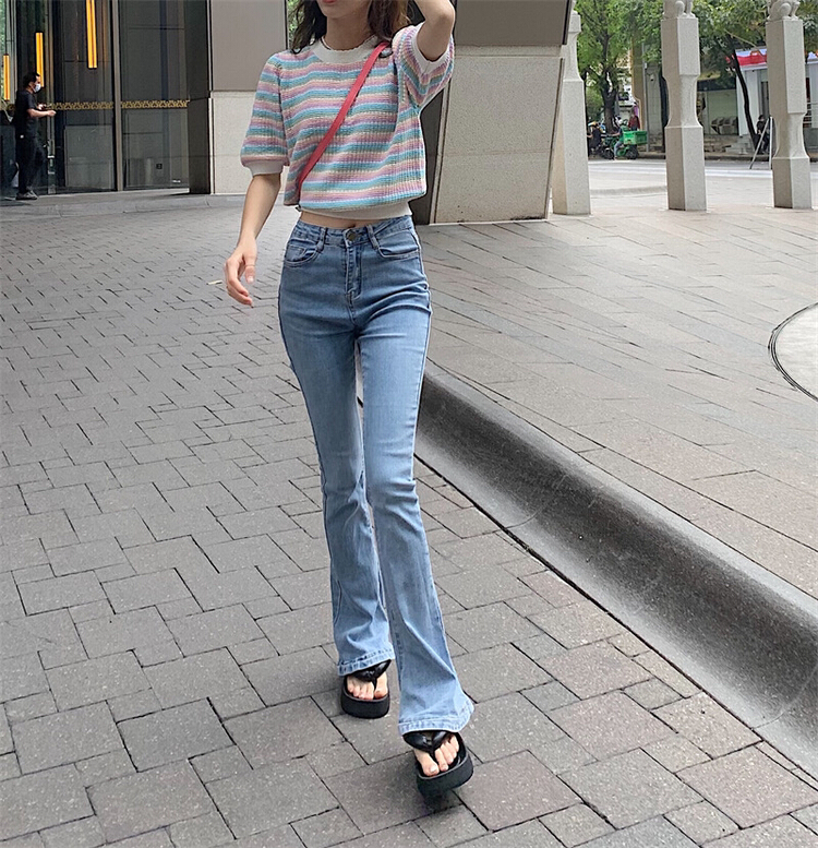 [TEN.] Ladies High Waist Skinny Horn Jeans 3338# WPL