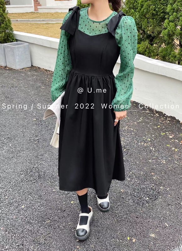 New year in early spring! [u.me] temperament lace knot strap skirt 95009# hjy
