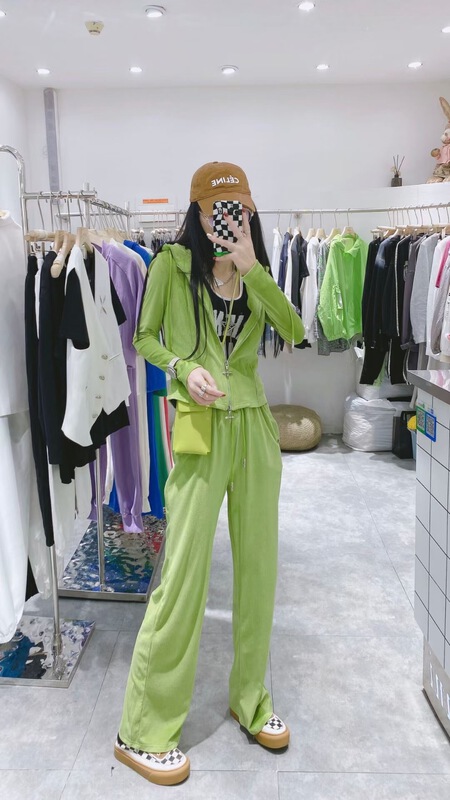 goods in stock! New year in early spring! [Dani] Korean simple Hoodie + loose elastic waist casual pants set aj132# zyh
