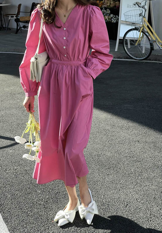 goods in stock! New in early summer! [ever true] Korean style net version simple minority dress 31369# CLS