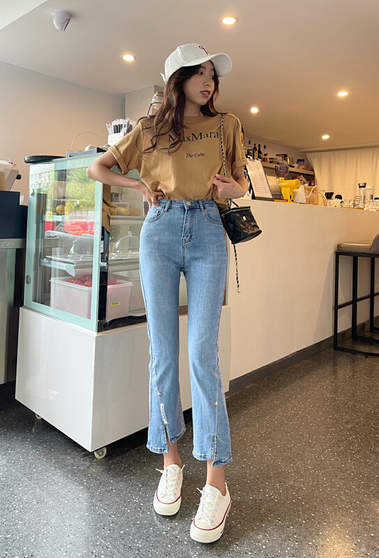 New in early summer! [en Xier] Korean versatile skinny jeans k1362# L