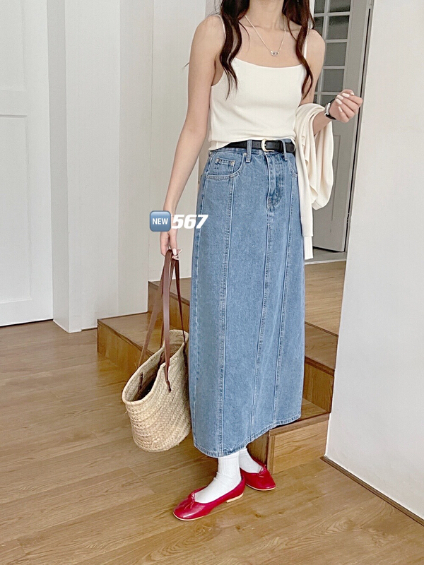 New in early summer! [M +] Korean casual slim denim skirt 567# CLS