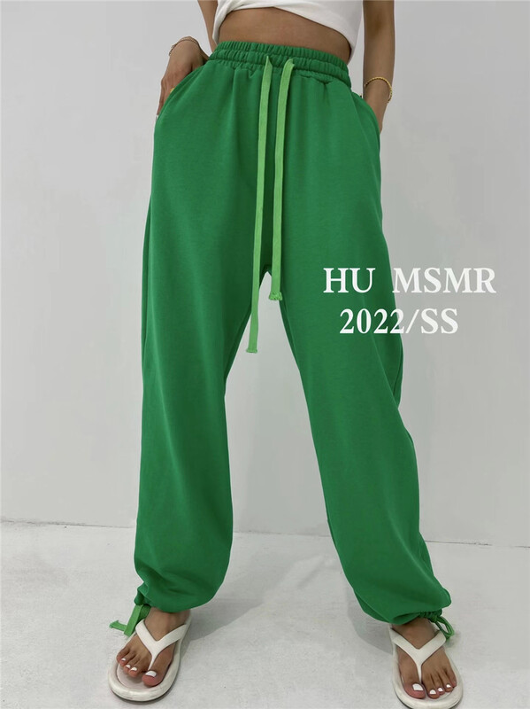 New year in early spring! [Hu] fashionable elastic waist clean color casual pants ys1-9088# zyh