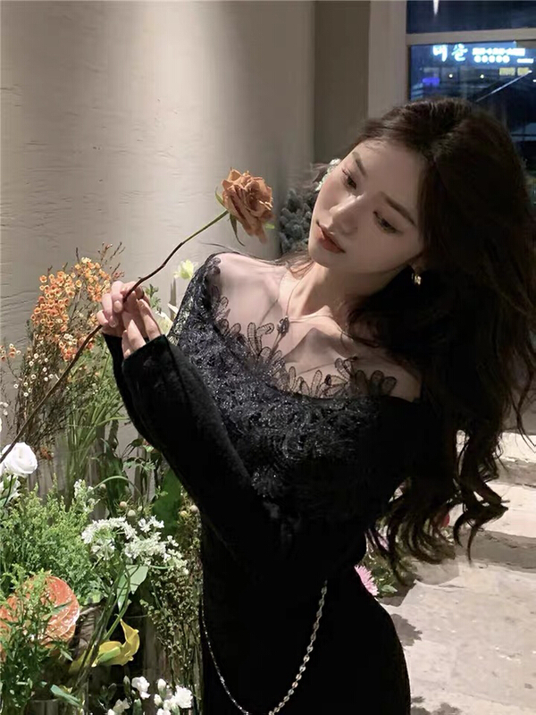 New year in early spring! [L.L studio] design sense lace splicing sweater 6848# hjy