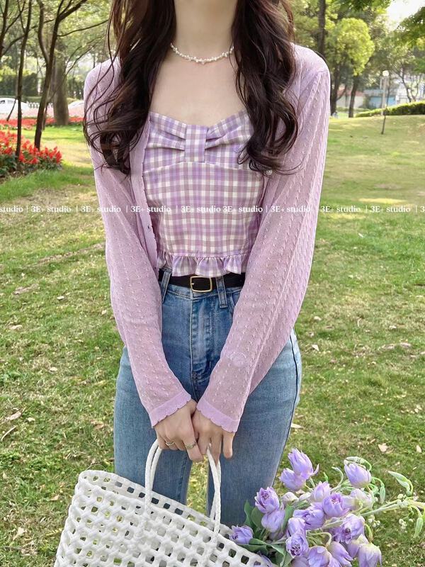[3E +] net comfortable Korean knitted cardigan (only cardigan) 5010# ll