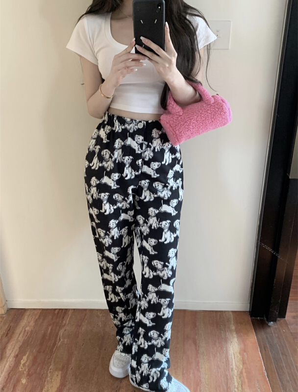 [jun.t] high waist loose straight casual pants 5757# PCZ