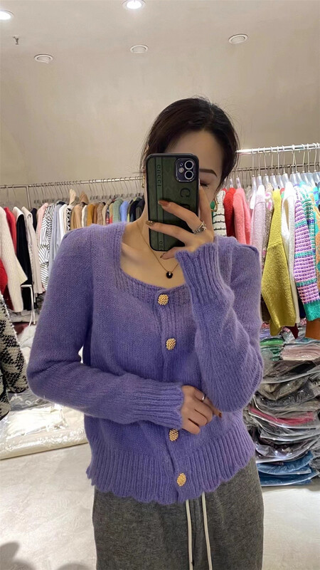 [aenna] Korean casual and versatile comfortable knitted cardigan 5316# cqw