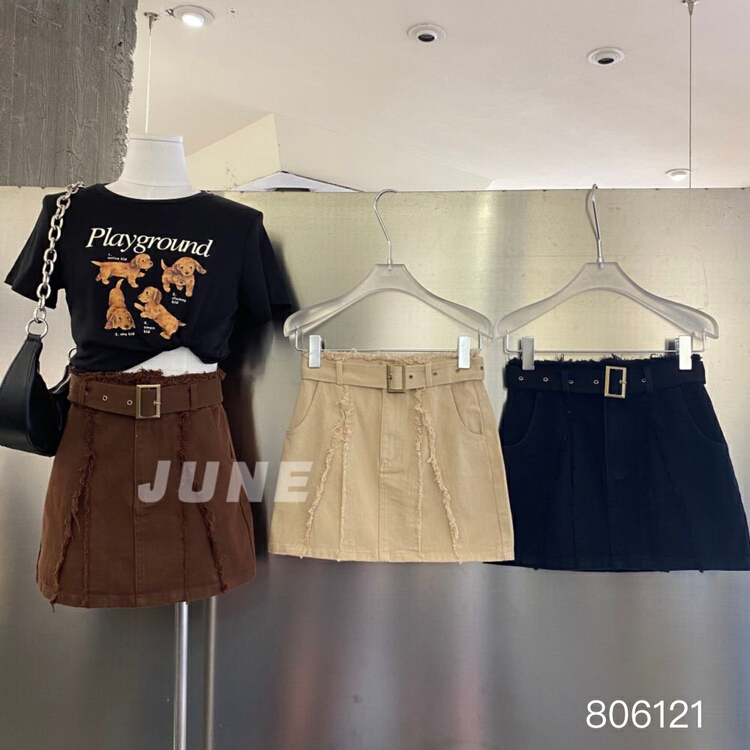 [June] temperament Korean versatile skirt (with belt) 806121\xyy