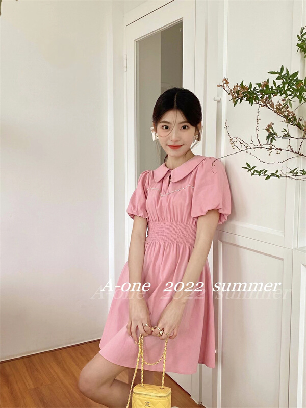 goods in stock! New in early summer! [A-One] Korean Ladies waist dress 22097# hjy