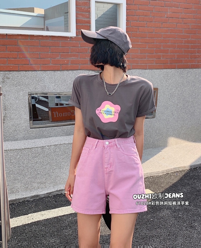 New in early summer! [top] Korean versatile Wide Leg Denim Shorts 61028# XJ