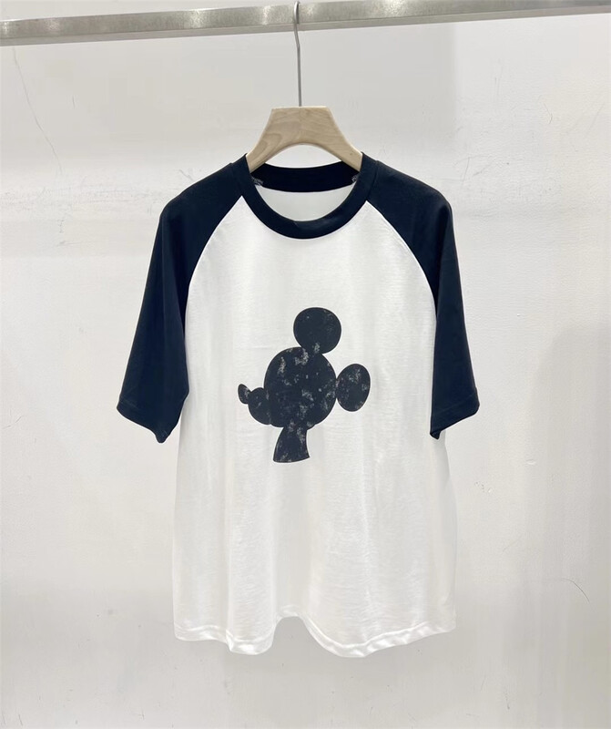New in early summer! [td] color blocking Mickey print short sleeve T-shirt t003936# XJ
