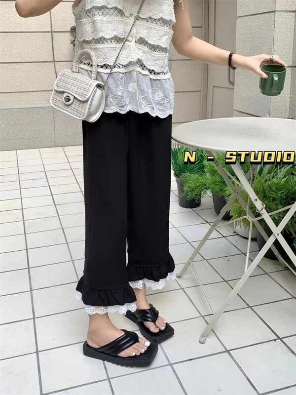 【N】 Lace Korean comfortable casual pants 0847# WTT