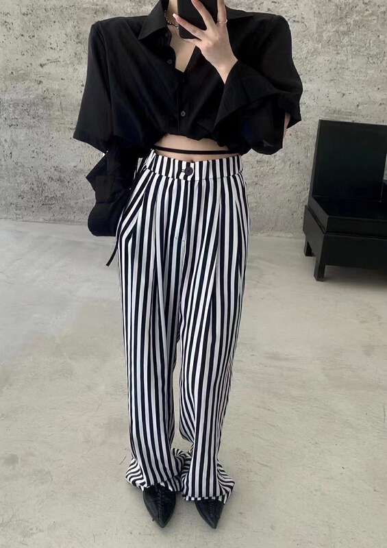 goods in stock! [Lala] Korean versatile striped comfortable casual pants 3031# WTT