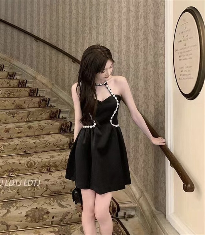 "West also" beaded design neck waist dress 1251# JJ
