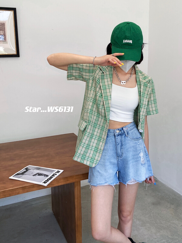 [star] comfortable and versatile simple denim shorts ws6131# CLS