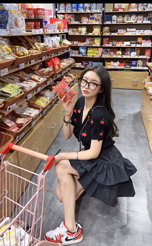 [Danling] Cherry fashion versatile sweater 1116# PCZ