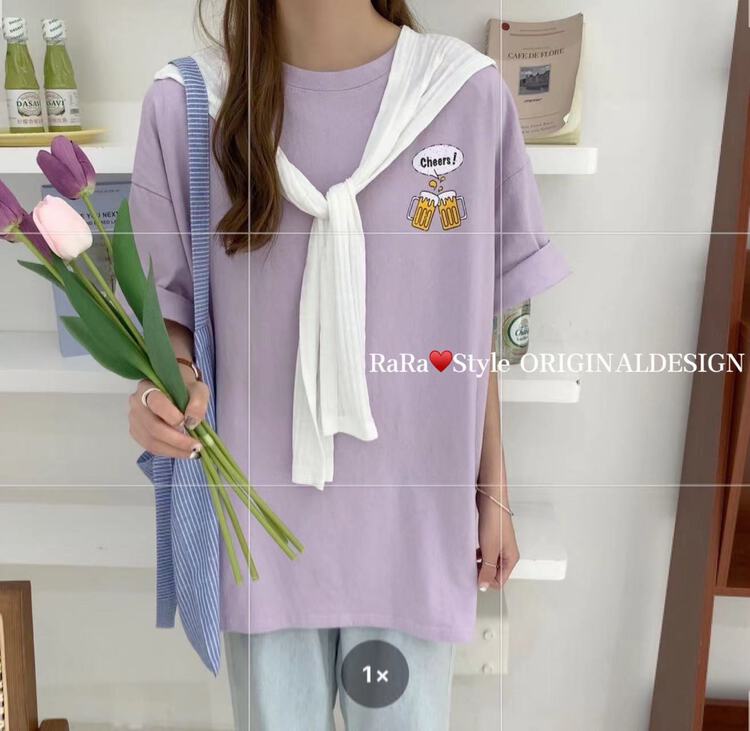 [rara] small fresh fashion printed short sleeve T-shirt 79117# LSL
