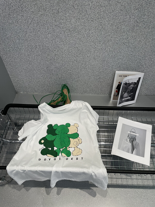 [bobo1972] Korean bear print short sleeve T-shirt 229595# ozq