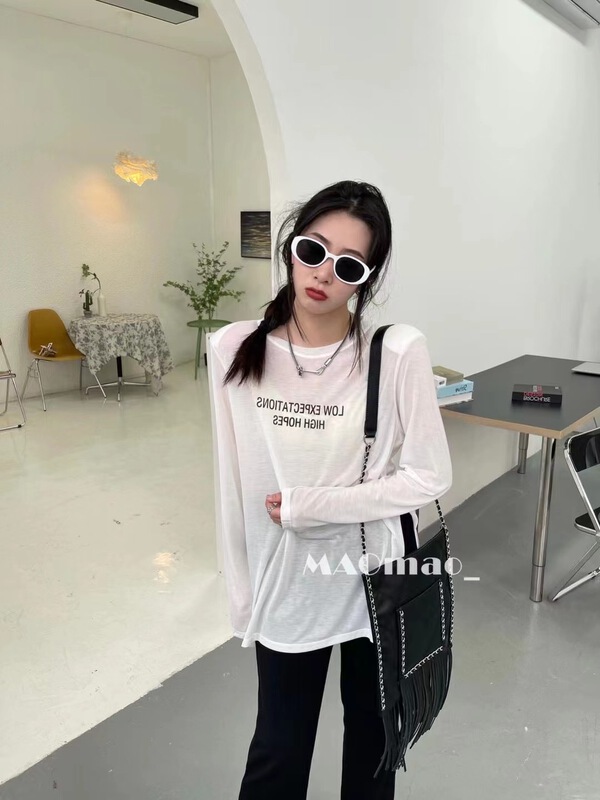 [Maomao] comfortable large version thin long sleeve T-shirt 697# WTT