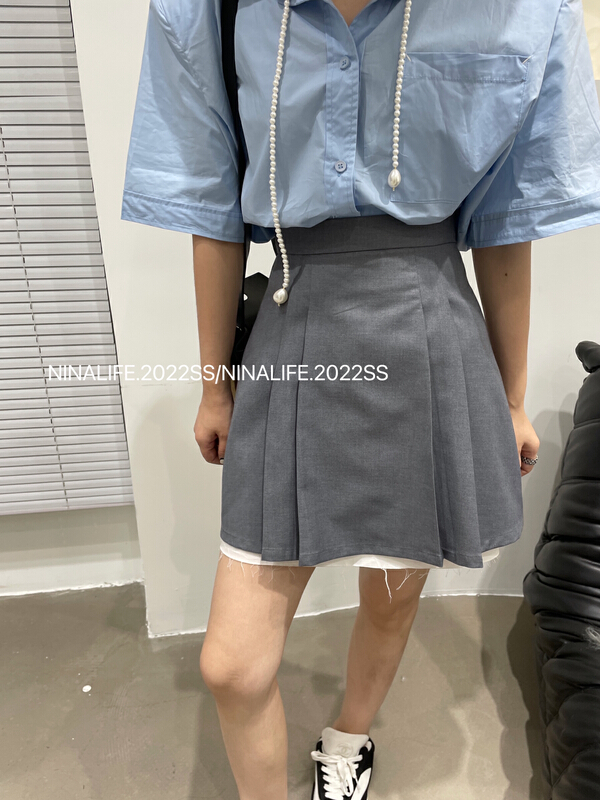 New in early summer! [Nina life] fake two-piece suit skirt 3961# zxl