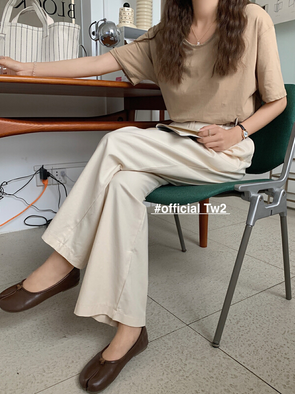 New year in early spring! [TW2] temperament high waist straight casual pants 16269# HBx
