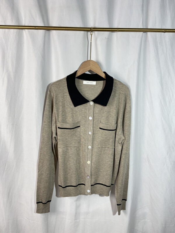 New in early summer! [Yi show shop] Korean color blocked loose casual knitted cardigan 1020# Cl