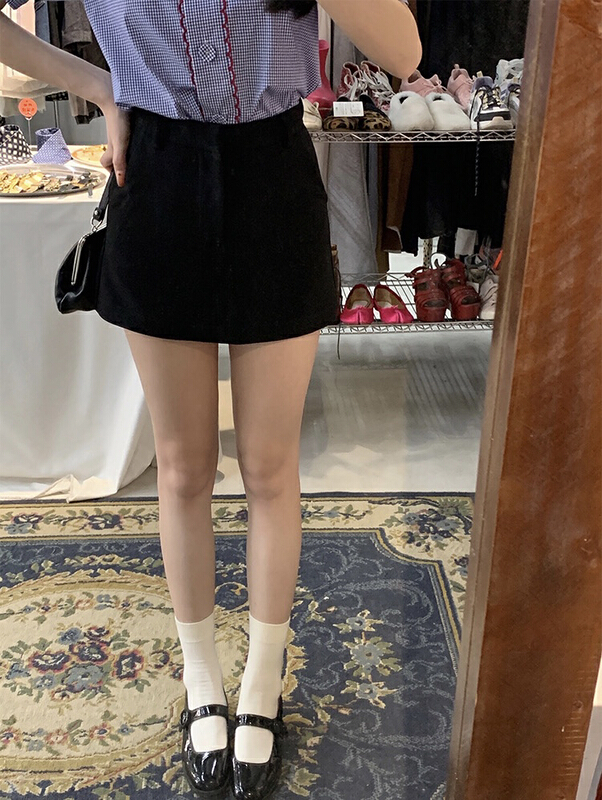 New in early summer! [smile baby] French gentle wind high waist A-shaped slim skirt b2822# WPL