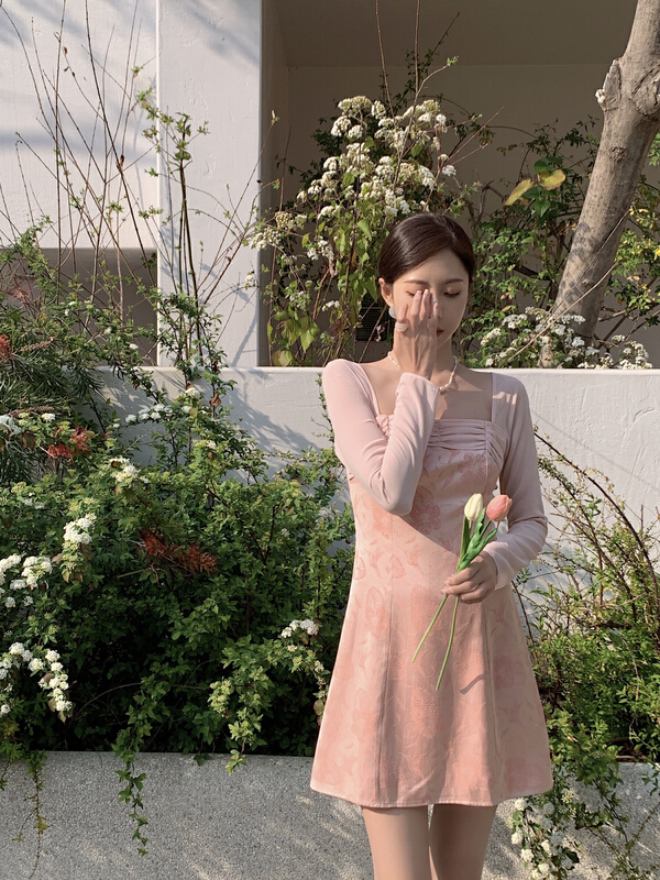 [u Nara] long sleeve crimp Pullover dress 81117# WPL