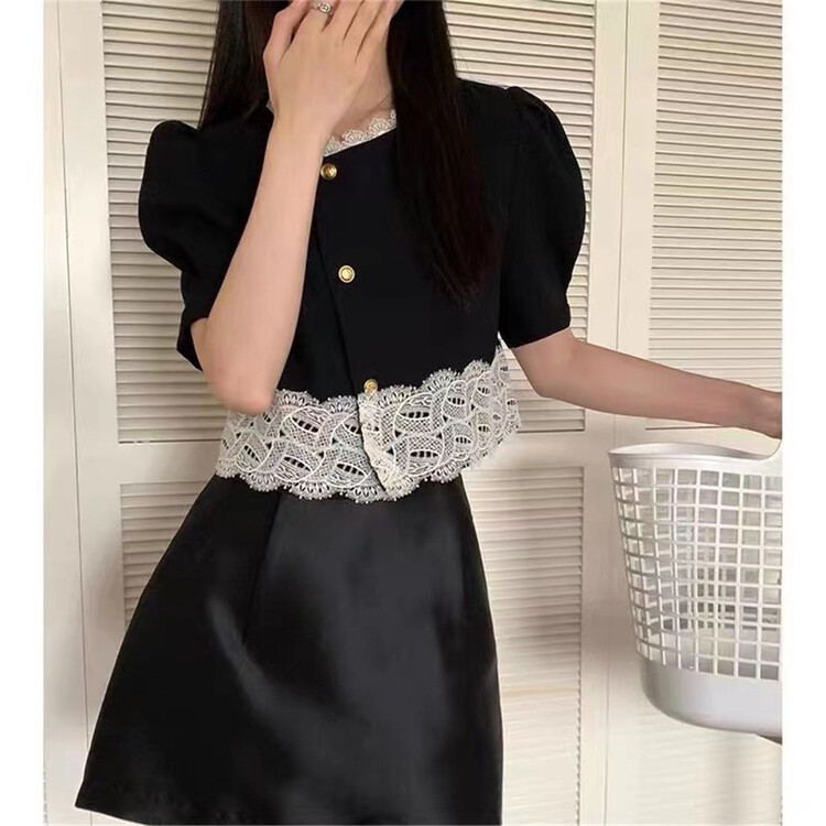 [ancient illustration] elegant retro stitched lace blouse 22029# hjy