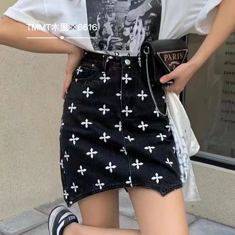 Original price 31.58! [jiajiatmmt Muli] fashion printed denim skirt 8616# L