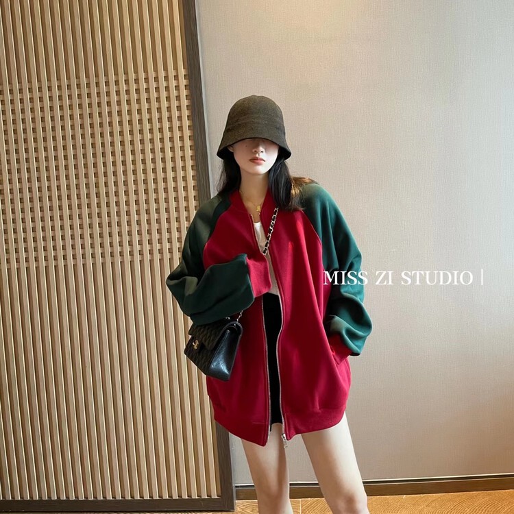 [miss Zi] Korean personalized color matching casual short coat 2259# cqw