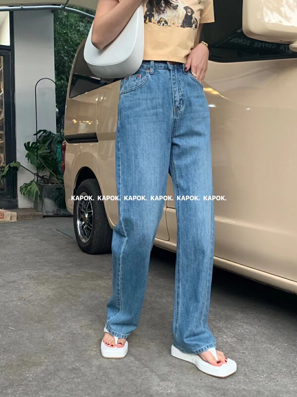 goods in stock! A new year in early spring! [kapok] High Waist Wide Leg skinny jeans 6922\zxl