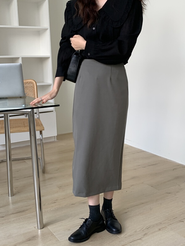 [Tn] Korean solid color slit skirt ysq007# cqw