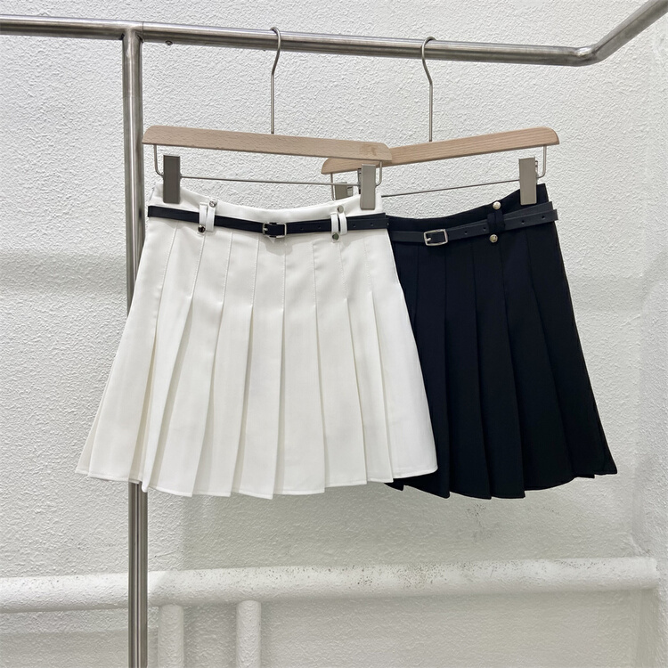 New in early summer! [w.min] Korean versatile pleated slim skirt (with belt) 1027# CLS