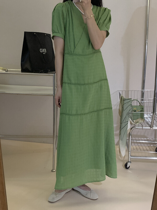 [Zoe Zoe] Korean V-neck versatile dress b343# L