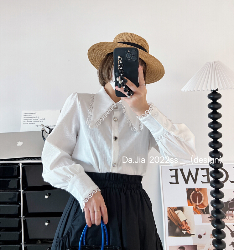 New year in early spring! [Dajia] lace stitching versatile Korean shirt 22019# CLS