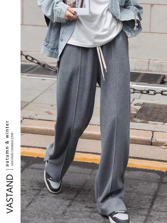 goods in stock! New year in early spring! [Kiki studio] simple drawstring elastic waist casual pants 5480# hjy