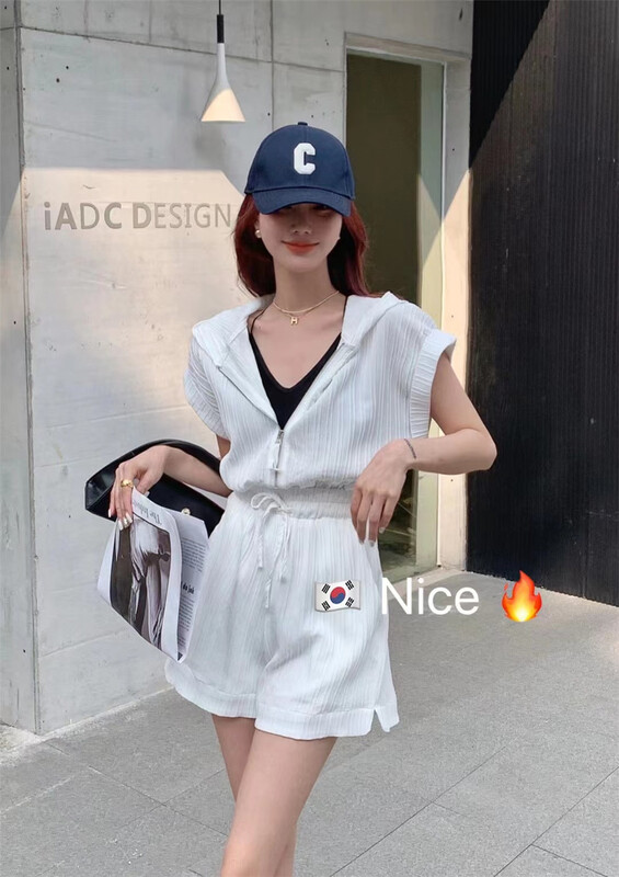 New in early summer! [nice naisier] Korean casual hooded Jumpsuit (excluding inner layer) ys1-8831# XJ
