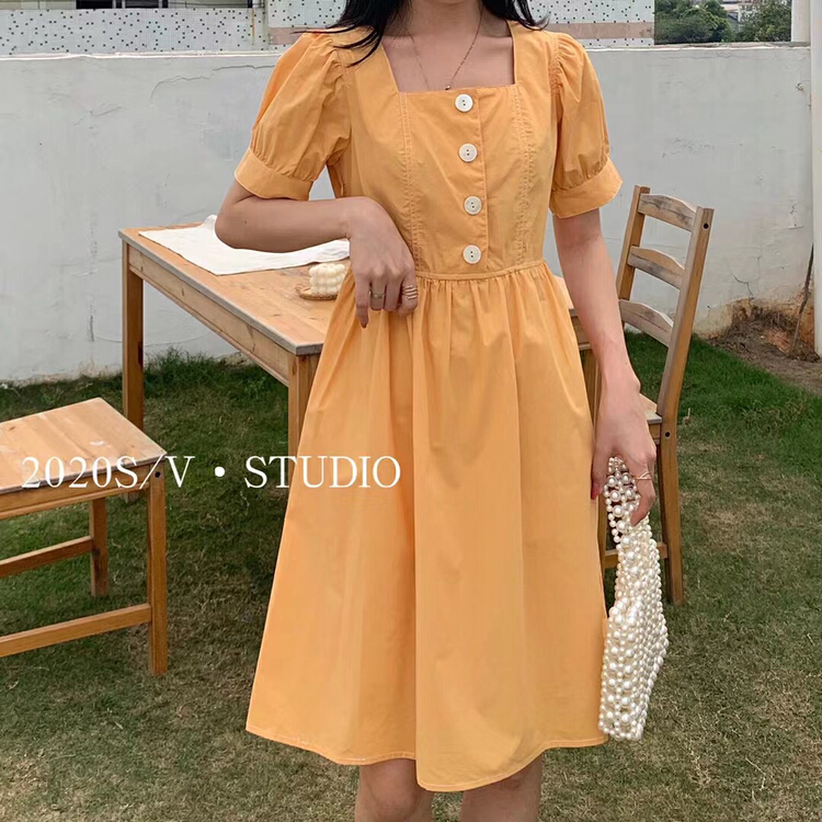 goods in stock! New in early summer! [from. V] square neck lady fashion dress 66626# ll