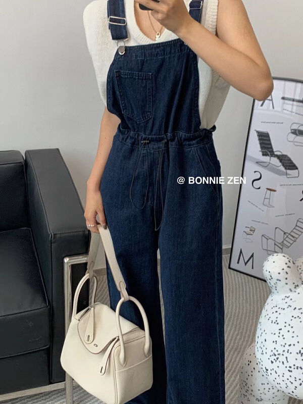 New in early summer! [Bonnie] casual high waist loose strap pants (with adjustable shoulder straps) 2242# XYJ