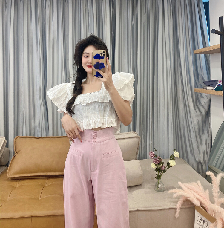 goods in stock! New in early summer! [sister] fashionable small shirt with ruffle sleeves ys6-222# ozq